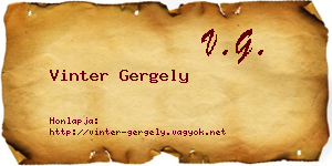 Vinter Gergely névjegykártya